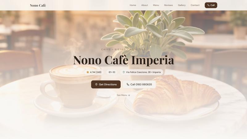 Nonò Cafè Imperia website