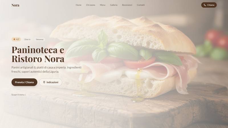 Paninoteca e Ristoro Nora website